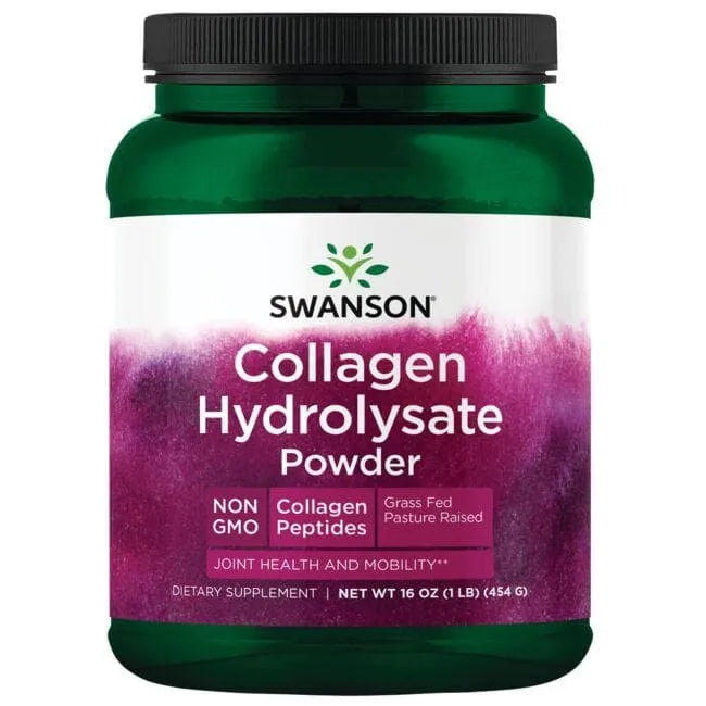 Collagen Hydrolysate Powder - Peptides - 454 gr - Swanson - Papildai