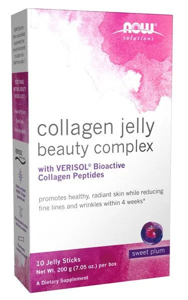 Collagen Jelly Beauty Complex Sweet Plum - 10 sticks - NOW Foods - Papildai