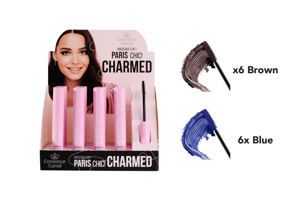 CONSTANCE CARROLL Mascara rinkinys 12xCharmed 6xMėlyna + 6xRuda (11 + 1) - Kosmetika