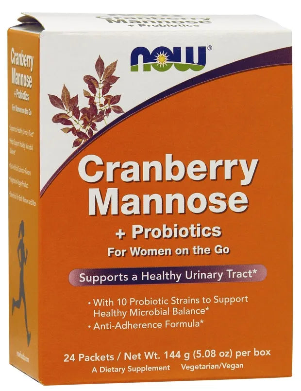 Cranberry Mannose + Probiotics - 24 packets - NOW Foods - Papildai