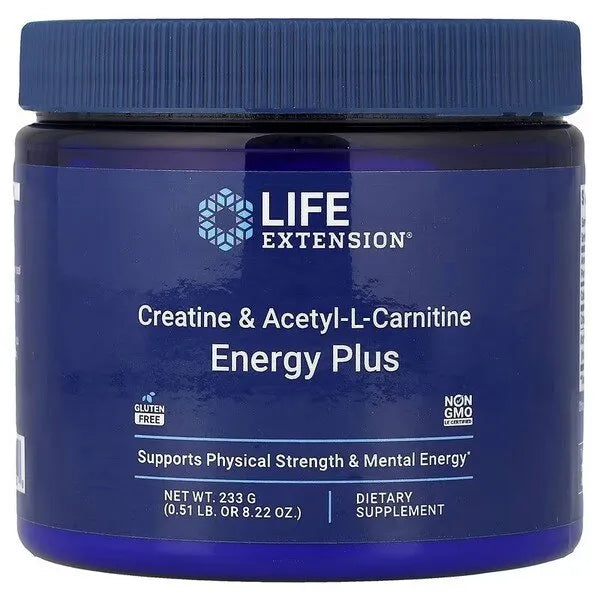 Creatine & Acetyl-L-Carnitine Energy Plus - 233g - Life Extension - Papildai