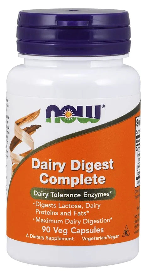 Dairy Digest Complete - 90 vcaps - NOW Foods - Papildai