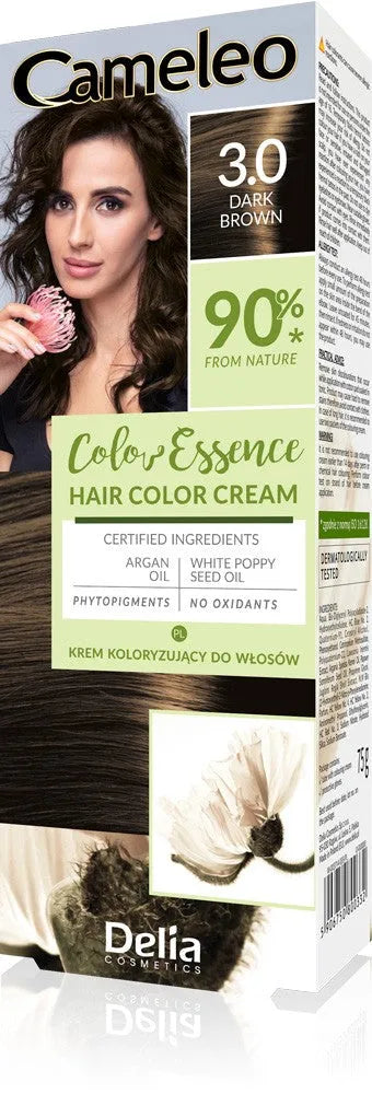 DELIA COSMETICS Cameleo Color Essence dažantis kremas Nr. 3.0 - tamsiai rudas 1op. - Kosmetika
