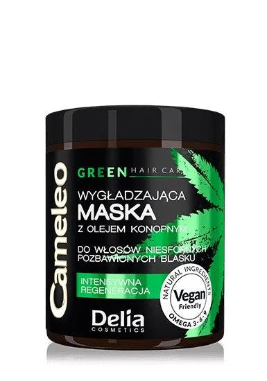 Delia Cosmetics Cameleo Green Smoothing Hair Mask su kanapių aliejumi 250ml - Kosmetika