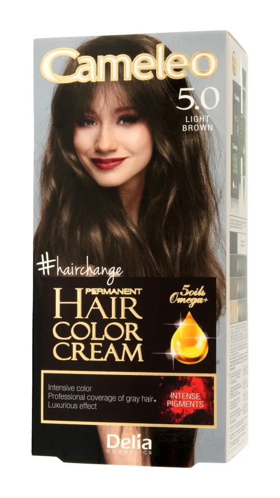 Delia Cosmetics Cameleo HCC Nuolatinė plaukų spalva Omega+ Nr. 5.0 Šviesiai ruda 1op. - Kosmetika