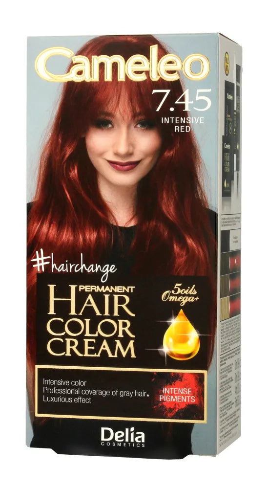 Delia Cosmetics Cameleo HCC Nuolatinė plaukų spalva Omega+ Nr. 7.45 Intensyvi raudona 1op. - Kosmetika