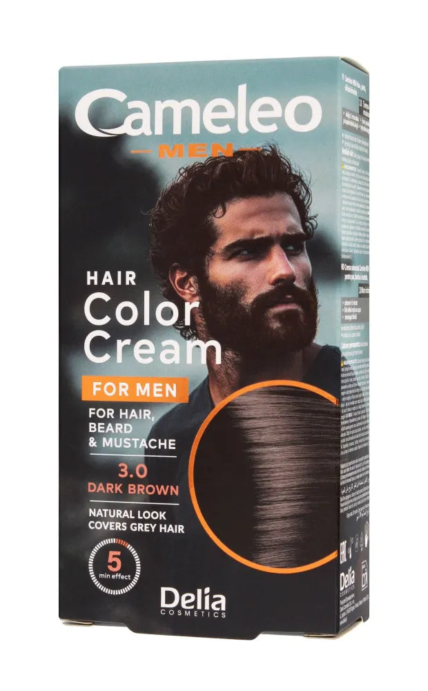 Delia Cosmetics Cameleo Men plaukų barzdos ir ūsų dažymo kremas Nr. 3.0 tamsiai rudas 1 vnt. - Kosmetika