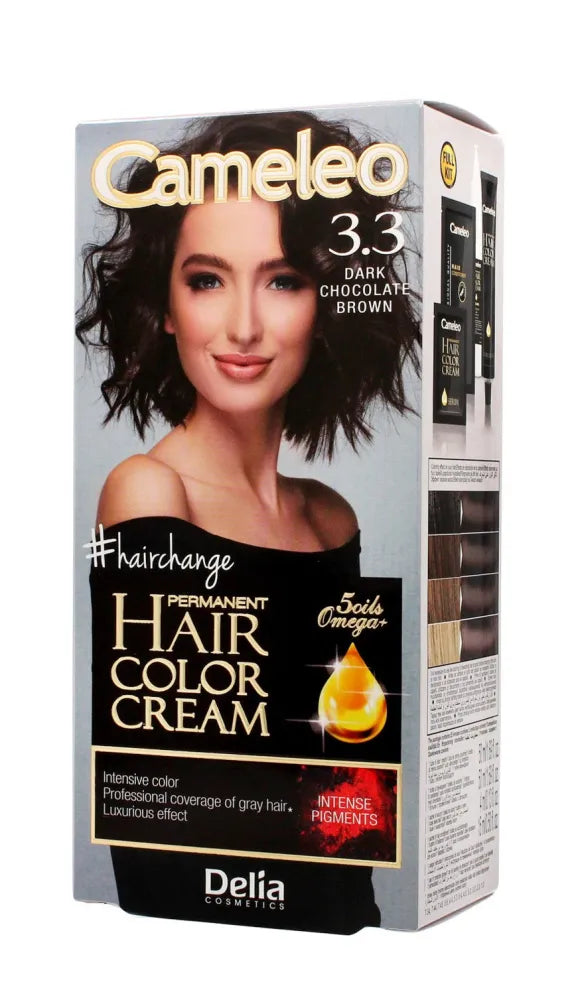 Delia Cosmetics Cameleo Nuolatinė plaukų spalva Omega+ Nr. 3.3 Tamsus šokoladas - Kosmetika