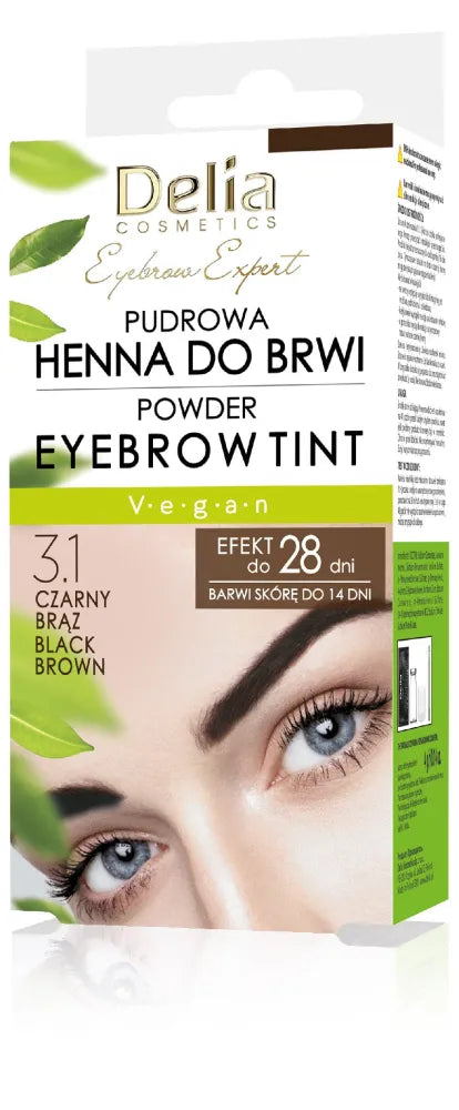 DELIA EYEBROW EXPERT HENNA POWDER d/eyebrows 3.1 JUODAS RUDAS sachet 4g - Kosmetika