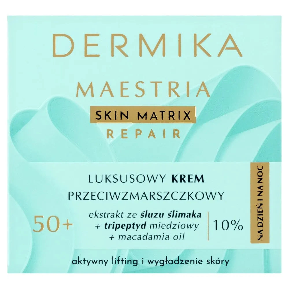 DERMIKA Maestria Skin Matrix Repair Luxury Anti-Wrinkle Cream 50+ su sraigių gleivėmis (10% ) dienai ir nakčiai 50ml