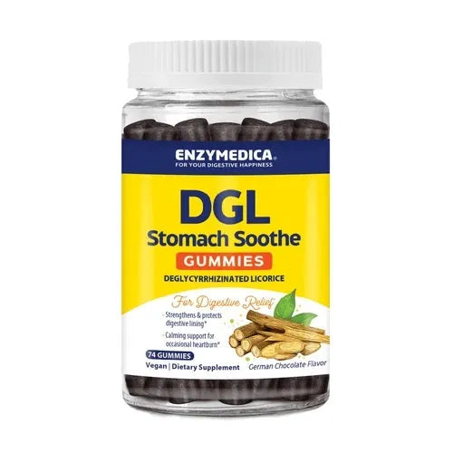DGL Stomach Soothe Gummies German Chocolate - 74 - Enzymedica - Papildai
