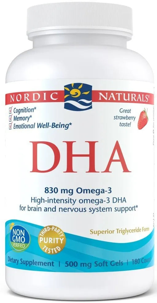 DHA 830mg Strawberry - 180 softgels - Nordic Naturals - Papildai