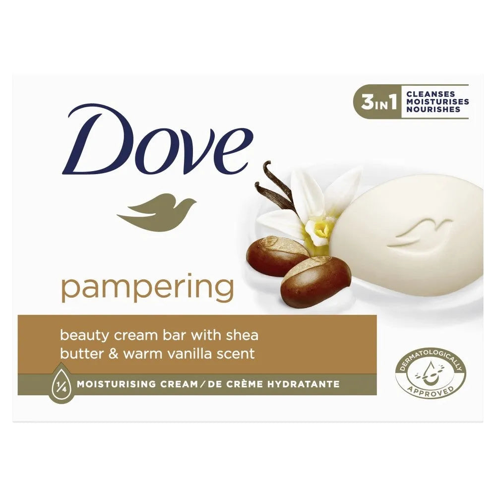 Dove Creamy Bar Soap 3in1 - Prabangus - Shea Butter & Warm Vanilla 90g - Kosmetika