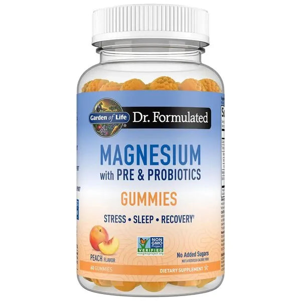 Dr. Formulated Magnesium with Pre & Probiotics Gummies Peach - 60 - Garden of Life - Papildai