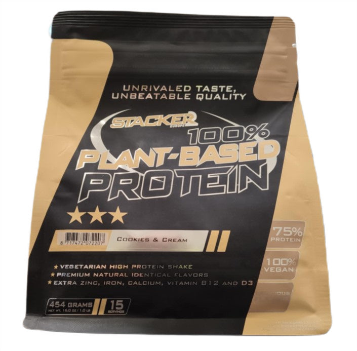 100% Plant Based Protein, Cookies & Cream - 454g - Stacker2 Europe