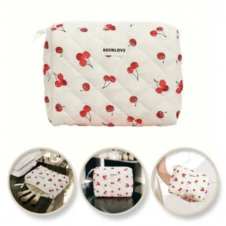 ECARLA Cosmetic bag KS124 - quilted with cherries - Kosmetika