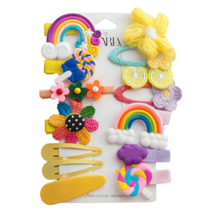 ECARLA Hairpins - rinkinys 14in1 pūkuoti Vaivorykštės SP290 1 pakuotė. - 14 vnt. - Kosmetika