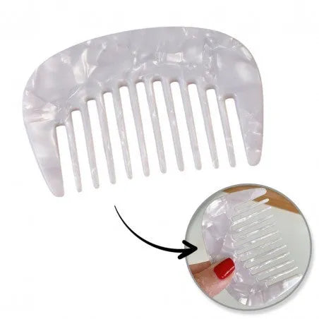 ECARLA Marble acetate pocket comb for detangling hair SCZ16B - Kosmetika