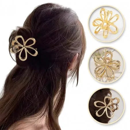 ECARLA Metal hair clip - Auksinė gėlė SP324Z - Kosmetika