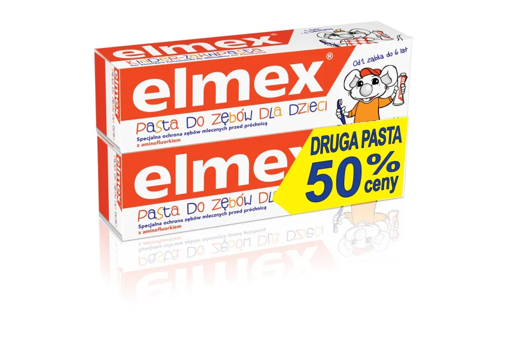 Elmex Toothpaste for Children iki 6 metų + antras 50% 50mlx2 - Kosmetika