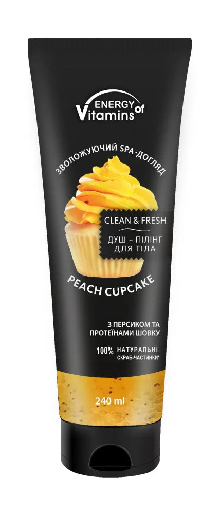 ENERGY OF VITAMINS Peach Cupcake kūno šveitimo gelis 240ml - Kosmetika