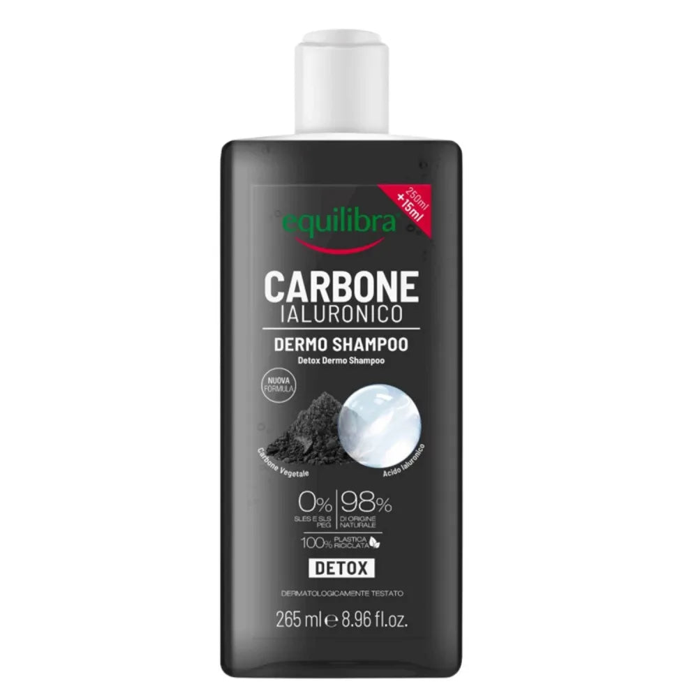 EQUILIBRA Carbon Detox valomasis šampūnas su aktyvinta anglimi 265ml - Kosmetika
