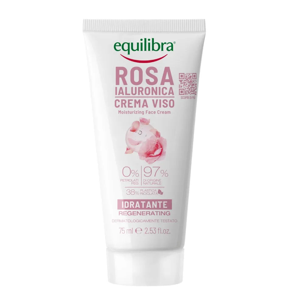 EQUILIBRA Rose hialurono drėkinamasis kremas su rūgštimi 75ml - Kosmetika