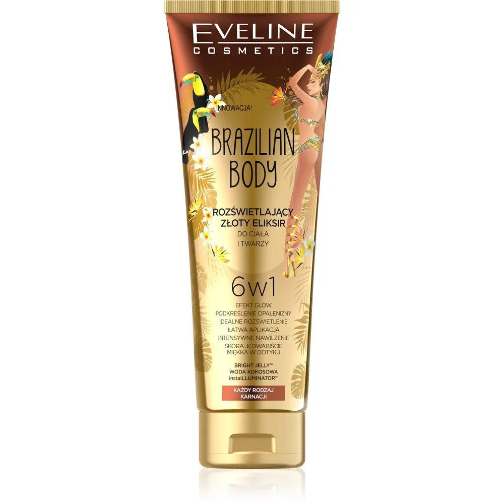 Eveline Brazilian Body Illuminating Golden Elixir kūnui ir veidui 6in1 100ml - Kosmetika