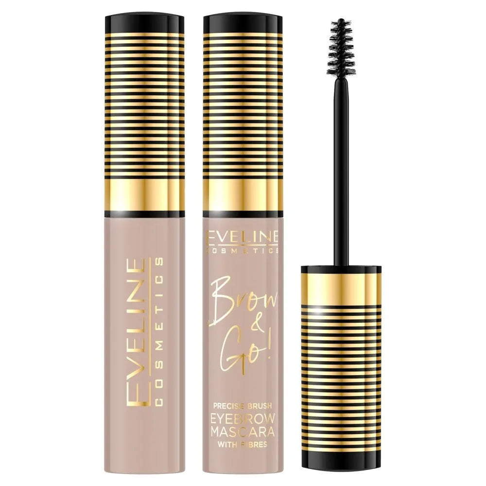 Eveline Brow & Go Eyebrow Mascara su storinančiomis skaidulomis nr. 05 Taupe 6ml - Kosmetika