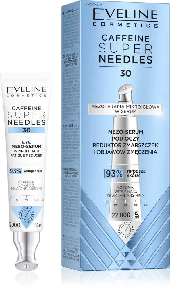 EVELINE Caffeine Super Needles 30 Meso-serum under eyes - reducer of wrinkles and signs fatigue 15 ml - Kosmetika