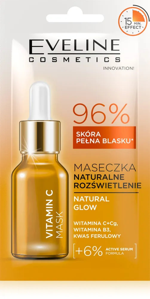 EVELINE Face Mask Natural Illumination - Vitamin C 8 ml. - Kosmetika