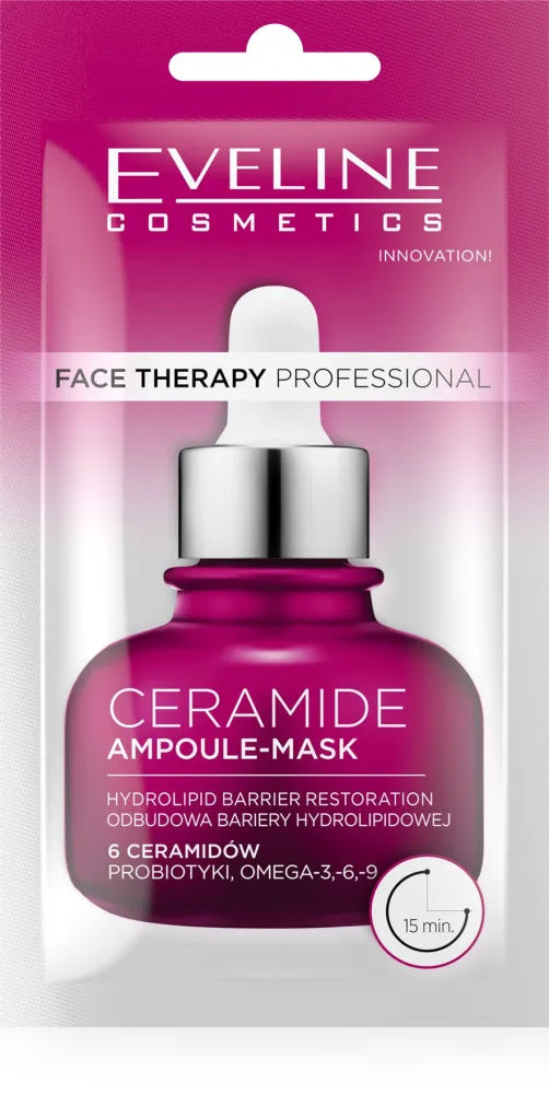 EVELINE Face Therapy Professional Ampoule kaukė atstatanti hidrolipidų barjerą su Ceramidais 8 ml - Kosmetika