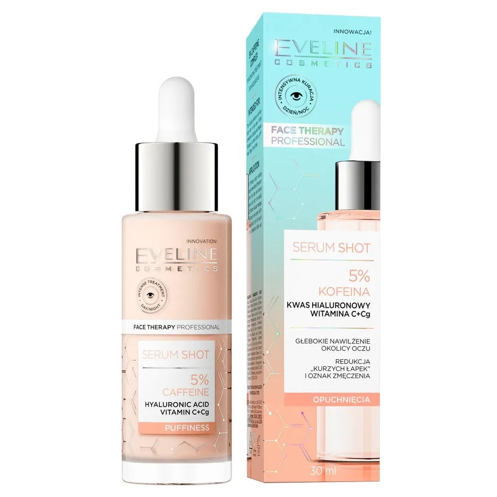 Eveline Face Therapy Professional Serum Shot Eye Area Treatment - 5% Kofeinas 30ml - Kosmetika
