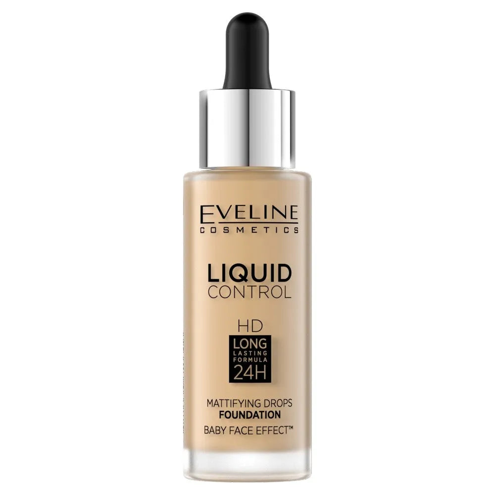 Eveline Liquid Control HD Foundation su pipete nr. 016 vanilės bež 32ml - Kosmetika