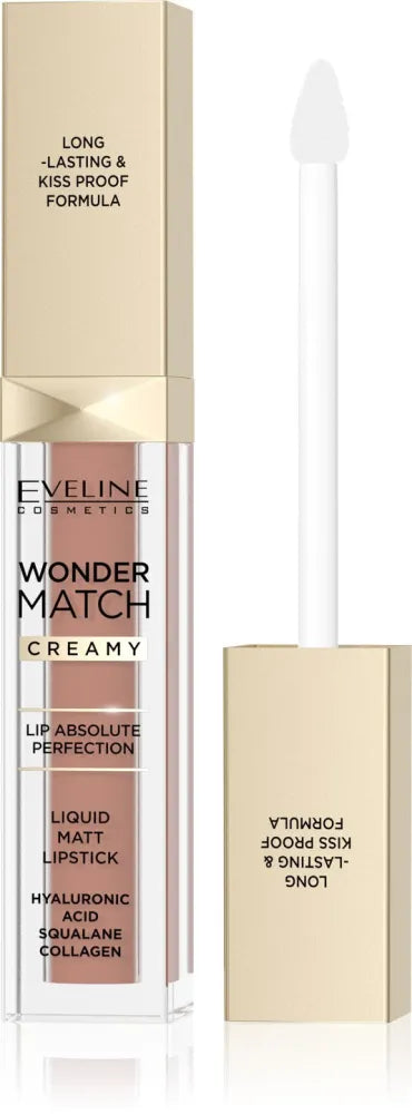 EVELINE Matte Liquid Lipstick Wonder Match Creamy No. 11 - Pieninis Nude 6.8 ml - Kosmetika