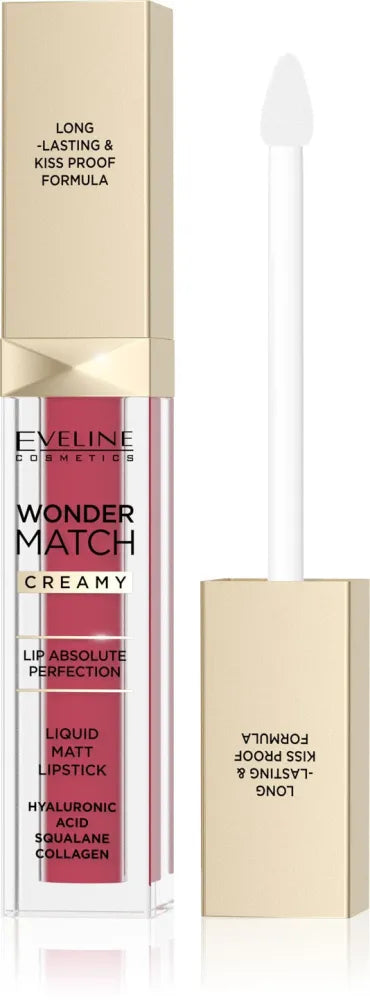 EVELINE Matte Liquid Lipstick Wonder Match Creamy No. 12 - Žavinga Raudona 6.8 ml - Kosmetika