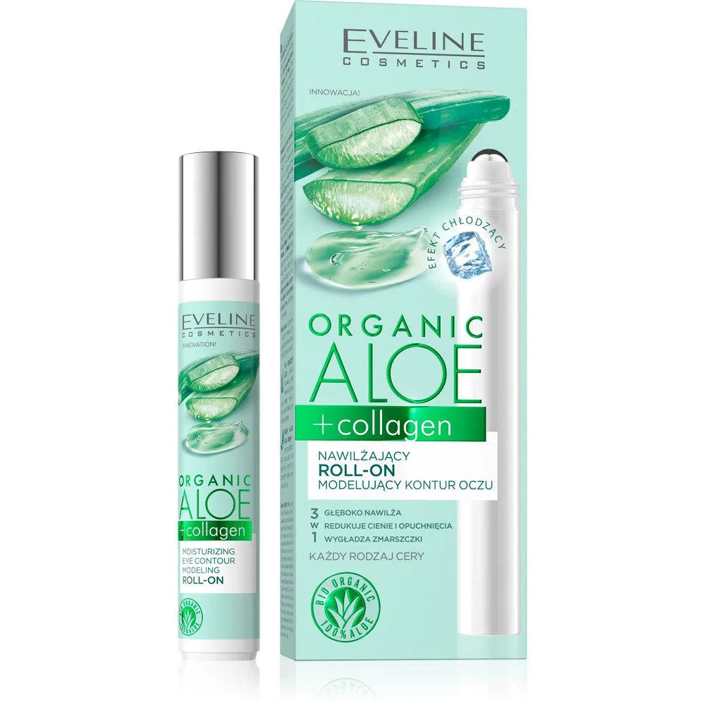 Eveline Organic Aloe Drėkinantis Kontūravimo Roll-On 3in1 - visiems odos tipams 15ml - Kosmetika