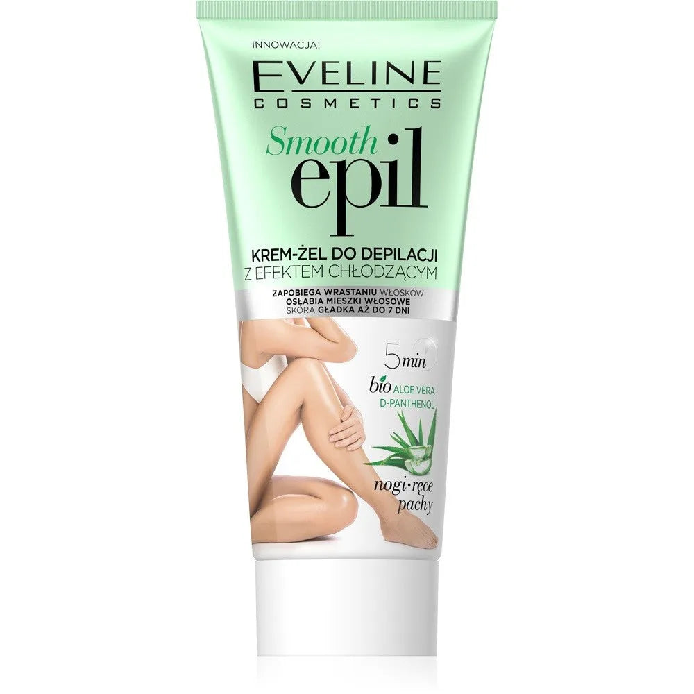 Eveline Smooth Epil Cream-Gel plaukų šalinimui su atvėsinimo efektu - kojoms rankoms pažastims 175ml - Kosmetika