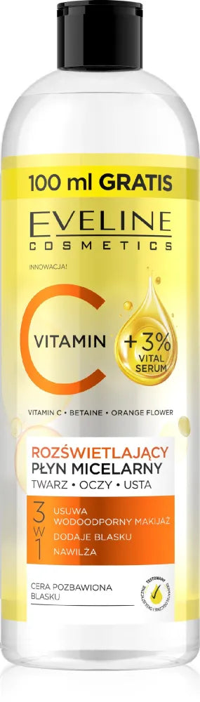 EVELINE Vitamin C Brightening Micellar Water 3-in-1 500 ml - Kosmetika