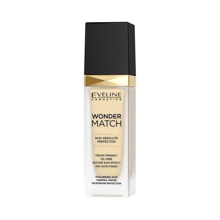 Eveline Wonder Match Foundation prisitaikantis prie odos nr. 001 Ivory 30ml - Kosmetika