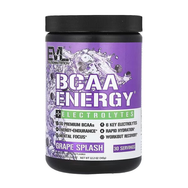 BCAA Energy + Electrolytes, Grape Splash - 345g - EVLution Nutrition