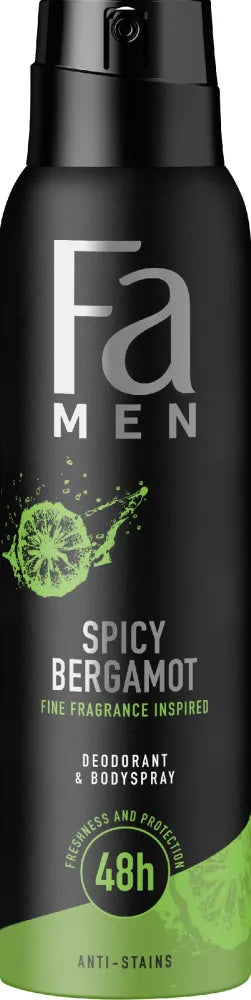 FA Men Deo Purškiklis Aštrus Bergamotė 150 ml - Kosmetika