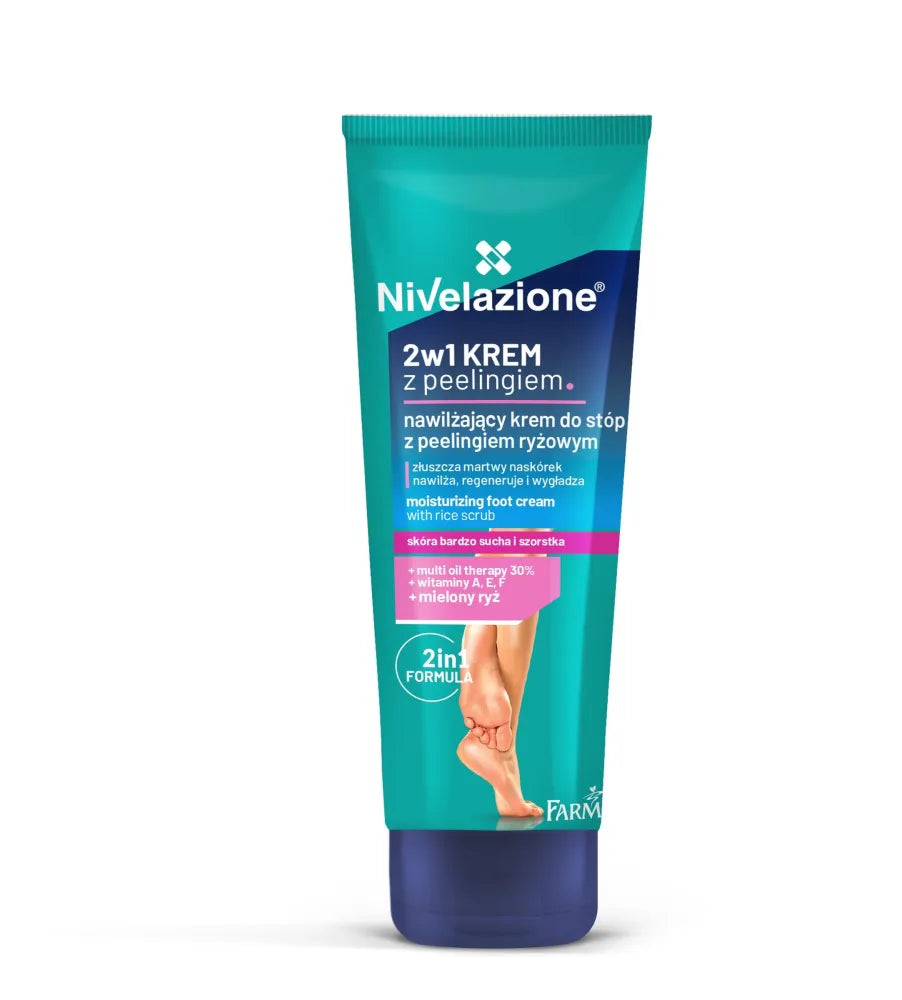 Farmona Nivelazione Feet Drėkinantis Pėdų Kremas 2in1 su ryžių šveitikliu 75ml - Kosmetika