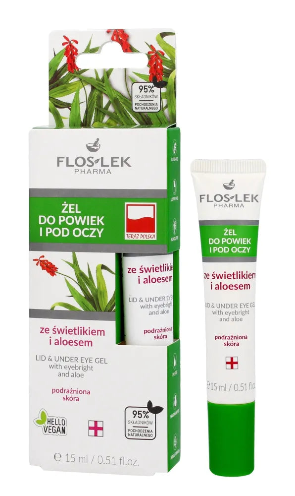 Floslek Pharma akių vokų ir paakių gelis su akies žole alaviju 15 ml tūbelėje - Kosmetika