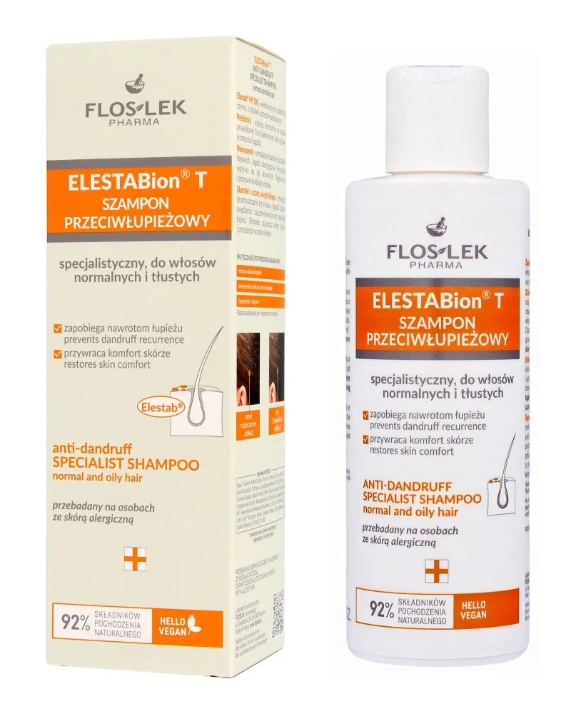 FLOSLEK Pharma ELESTABion T pleiskanų šampūnas normaliems ir riebiems plaukams 150ml - Kosmetika