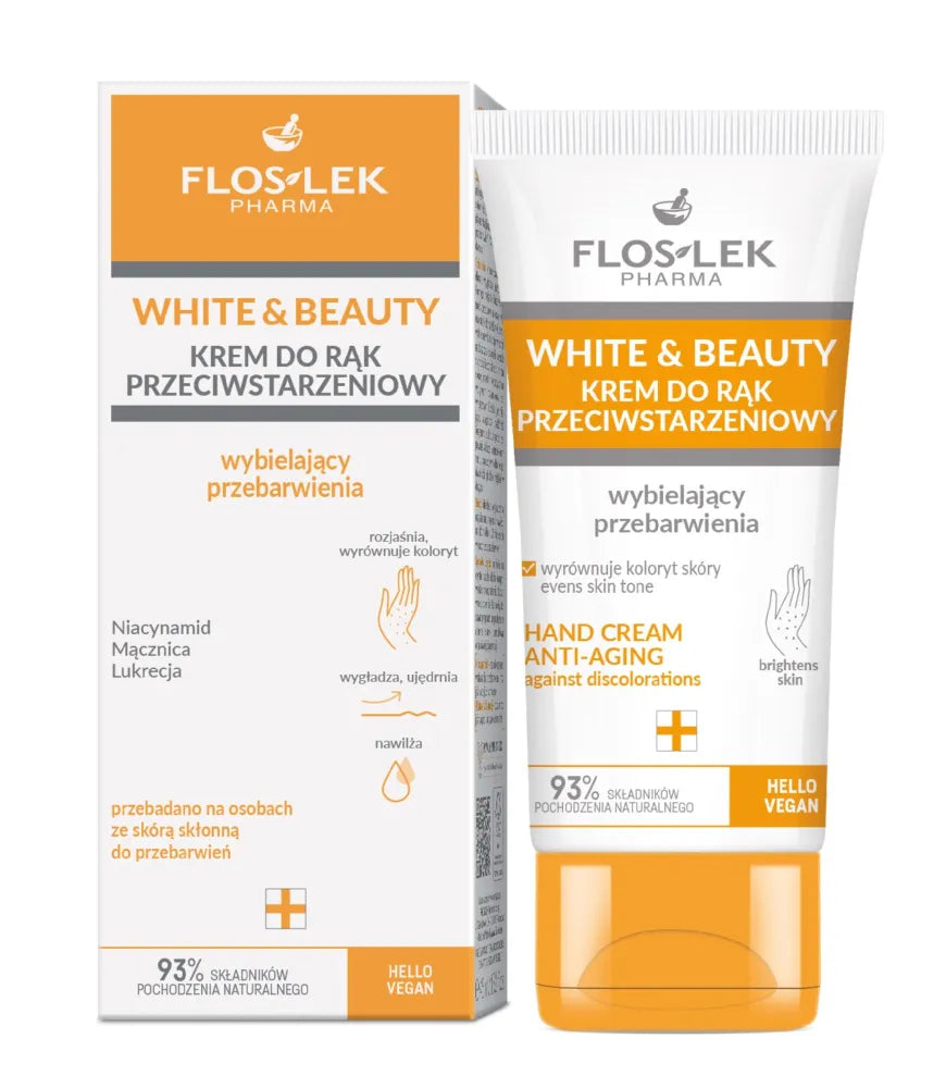 FLOSLEK PHARMA White & Beauty Anti-aging rankų kremas - balinantis dėmes 45ml - Kosmetika