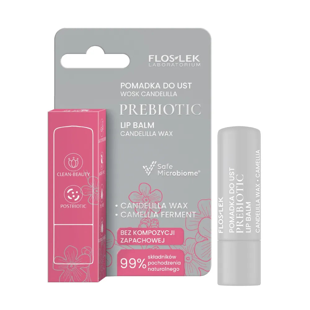 FLOSLEK Prebiotic Lip Care Prebiotinis lūpų balzamas candelilla vaškas 4 g - Kosmetika