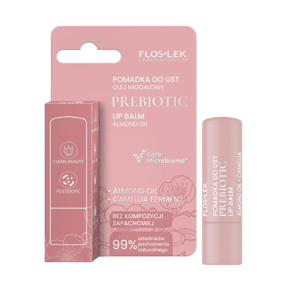 FLOSLEK Prebiotic Lip Care Prebiotinis lūpų balzamas su migdolų aliejumi 4 g - Kosmetika