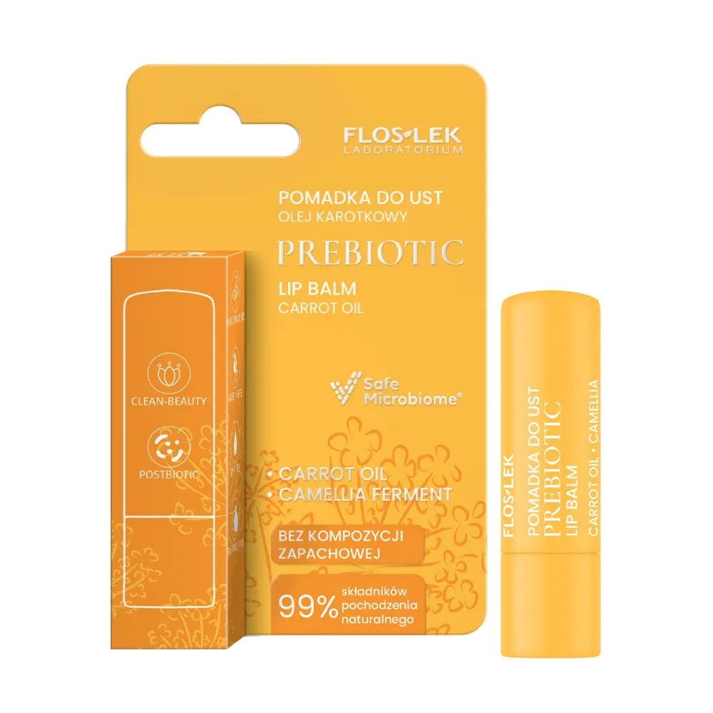FLOSLEK Prebiotic Lip Care Prebiotinis lūpų balzamas su morkų aliejumi 4 g - Kosmetika
