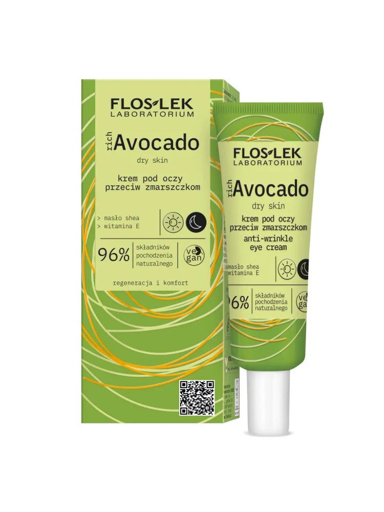 FLOSLEK richAvocado akių kremas prieš raukšles - sausai odai 30ml - Kosmetika